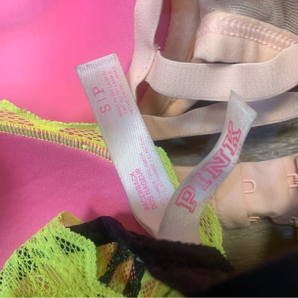 Victoria Secret PINK Bundle 5 Bras Variety Plunge Dream Angels Multi Lined Lace - Picture 8 of 11